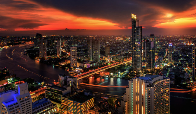 Обои картинки фото bangkok city, города, бангкок , таиланд, панорама, город