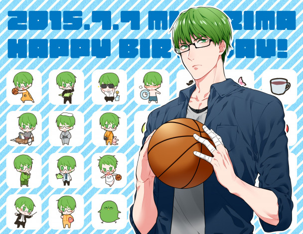 Обои картинки фото аниме, kuroko no baske, midorima, shintarou