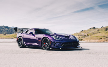 Картинка 2019+dodge+viper+acr автомобили dodge фиолетовый американские 2019 года суперкары viper acr
