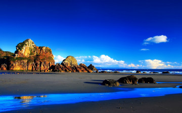 Картинка природа побережье небо скалы берег море камни