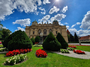 обоя 19th-century eclectic theatre-opera house, города, краков , польша, 19th-century, eclectic, theatre-opera, house