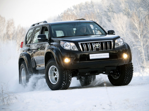 Обои картинки фото arctic, trucks, toyota, land, cruiser, prado, at35, автомобили, custom, 5dr, off, road