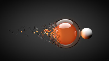 Картинка 3д+графика шары+ balls фон стекло осколки шар