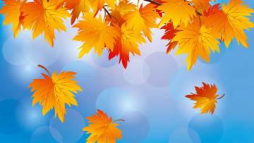 Картинка векторная+графика природа осень листья небо вектор