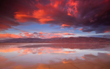 Картинка природа восходы закаты облака закат озеро горы отражение