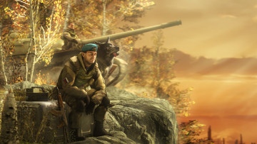 Картинка рисованное армия калашников калаш ак танк рендеринг собака спецназ лес солдат