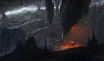 Картинка фэнтези иные+миры +иные+времена relic пещера реликвия камни магия пейзаж темно