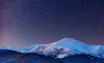 Картинка природа горы снег небо звезды