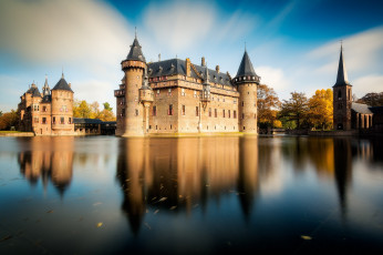 Картинка dutch+kasteel+de+haar города замки+нидерландов замок озеро