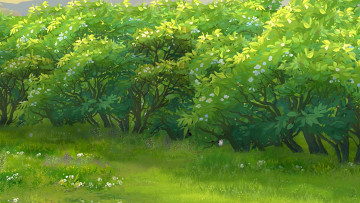Картинка рисованное природа растения трава