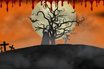 Картинка праздничные хэллоуин смерть крест фон кровь