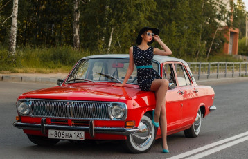 Картинка газ-+24+волга автомобили -авто+с+девушками газ- 24 волга автомобиль седан девушка классика ретро