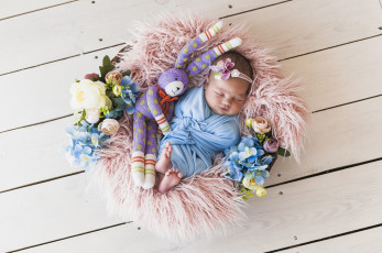 Картинка разное дети младенец сон гнездо игрушка цветы
