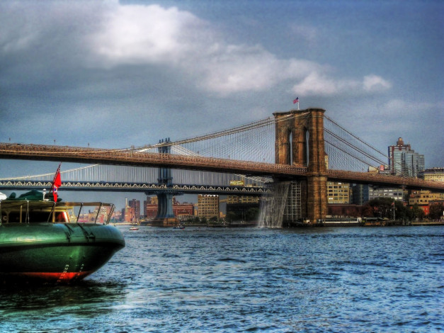 Обои картинки фото brooklyn, bridge, new, york, city, города, нью, йорк, сша
