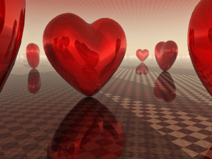 Картинка 3д графика romance пол клетки сердечки
