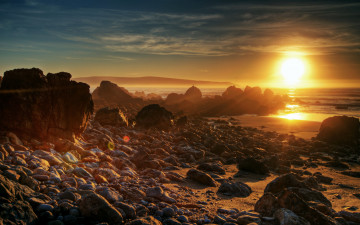 Картинка природа восходы закаты камни солнце