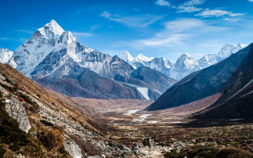 Картинка mount ama dablam in himalaya mountains nepal природа горы гималаи himalayas непал вершины