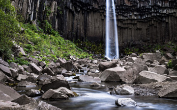 Картинка природа водопады зелень вода камни водопад скалы