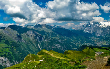 Картинка швейцария берн лаутербруннен природа горы облака