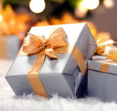 Картинка праздничные подарки коробочки коробки ленты банты