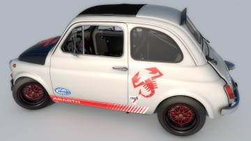 Картинка автомобили 3д abarth 595 fiat 1968