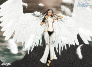 Картинка 3д+графика ангел+ angel крылья ангел взгляд девушка