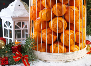 Картинка праздничные угощения фрукты мандарины christmas merry украшения новый год рождество decoration