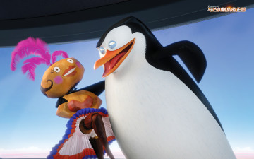 обоя мультфильмы, the penguins of madagascar, клюв, глаза, пингвин