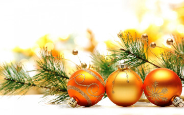 обоя праздничные, шары, украшения, новый, год, рождество, gold, decoration, christmas, merry