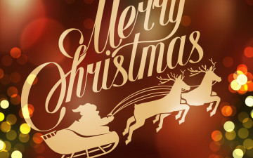 Картинка праздничные векторная+графика+ новый+год merry christmas праздник олени сани дед мороз