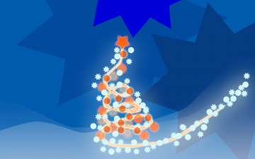 Картинка праздничные векторная+графика+ новый+год фон украшения звезда елка