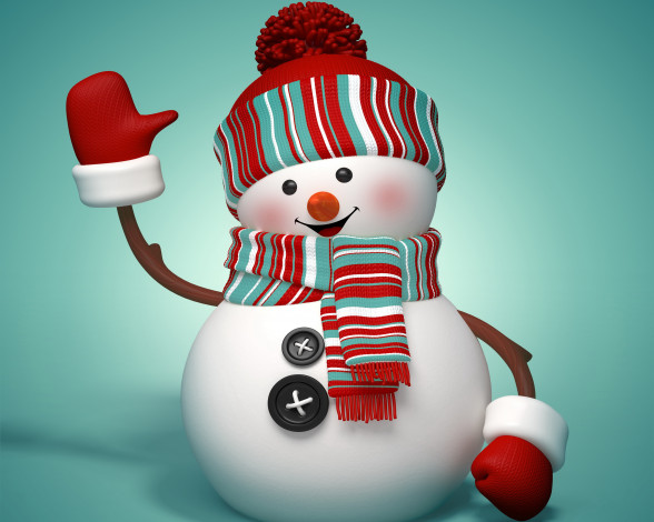 Обои картинки фото праздничные, 3д графика , новый год, snowman, рождество, новый, год, снеговик, winter, new, year, christmas, merry, 3d, cute