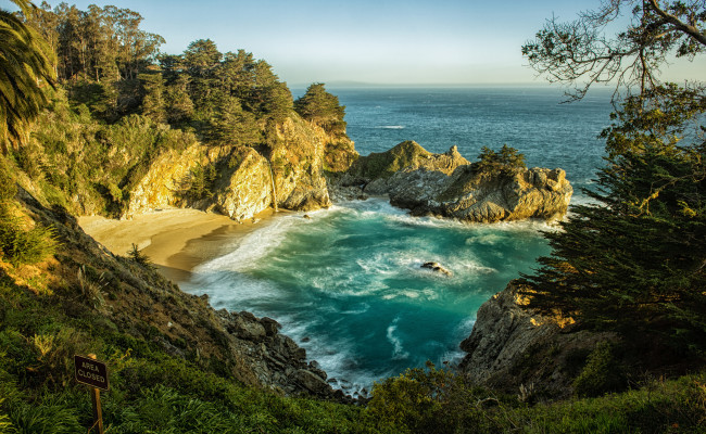 Обои картинки фото природа, побережье, океан, пляж, скалы, бухта