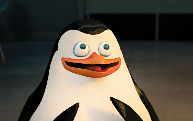 Обои картинки фото мультфильмы, the penguins of madagascar, глаза, клюв, пингвин