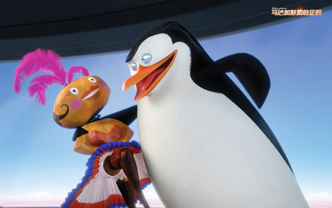 Обои картинки фото мультфильмы, the penguins of madagascar, клюв, глаза, пингвин