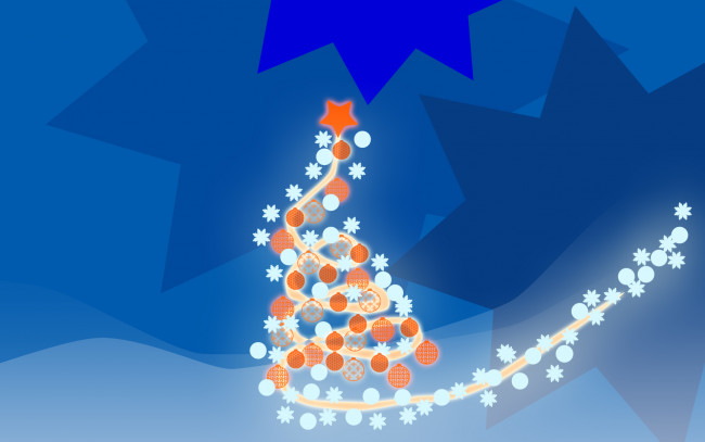 Обои картинки фото праздничные, векторная графика , новый год, фон, украшения, звезда, елка