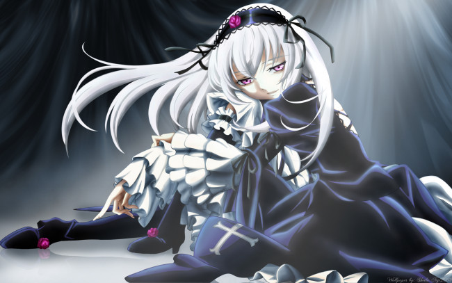 Обои картинки фото аниме, rozen maiden, девочка, арт, suigintou, rozen, maiden