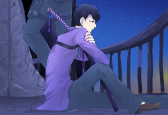 Картинка аниме osomatsu-san парень меч