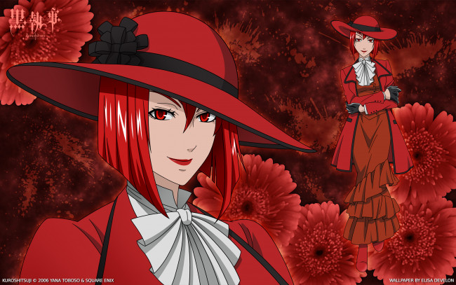 Обои картинки фото аниме, kuroshitsuji, madame, red