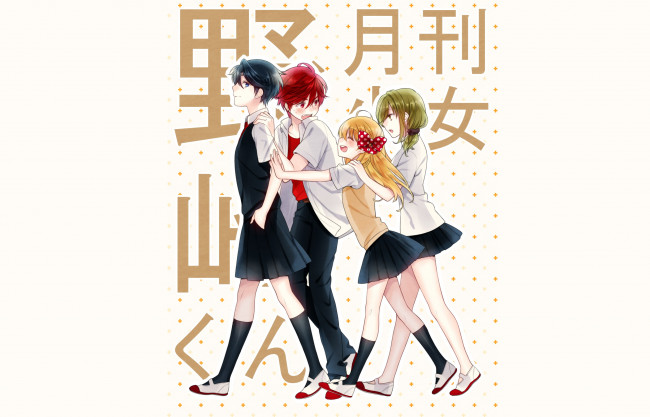 Обои картинки фото аниме, gekkan shoujo nozaki-kun, парень, девушки