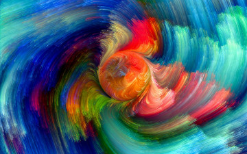 обоя 3д графика, абстракция , abstract, colors, splash, painting, rainbow, colorful