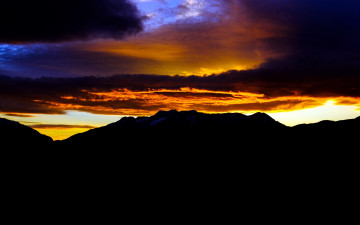 Картинка природа восходы закаты горы облака закат