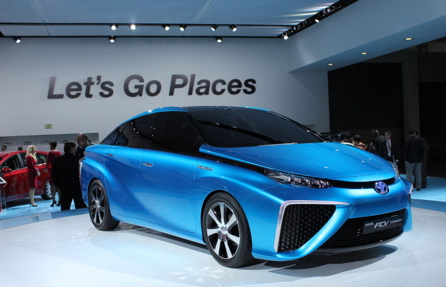 Обои картинки фото toyota fcv fuel cell vehicle hydrogen concept 2015, автомобили, выставки и уличные фото, hydrogen, vehicle, cell, 2015, concept, fuel, toyota, fcv