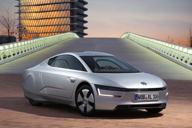 Обои картинки фото volkswagen xl1 2014, автомобили, volkswagen, xl1, 2014, серебристый, металлик