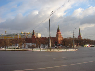 обоя кремль, вид, от, станции, метро, боровицкая, города