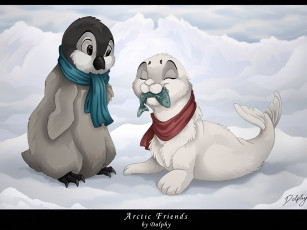 Картинка рисованные животные сказочные мифические пингвин