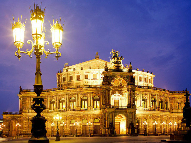 Обои картинки фото semper, opera, dresden, germany, города, дрезден, германия