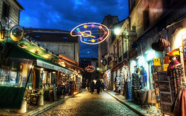 Обои картинки фото города, огни, ночного, montmartre