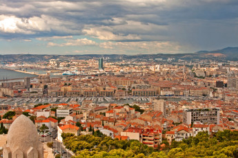 Картинка города -+панорамы панорама марсель франция дома