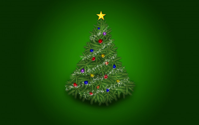 Обои картинки фото праздничные, векторная графика , новый год, звезда, шары, елка, фон